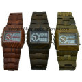 Quartz analogique double face en bois montres pour hommes